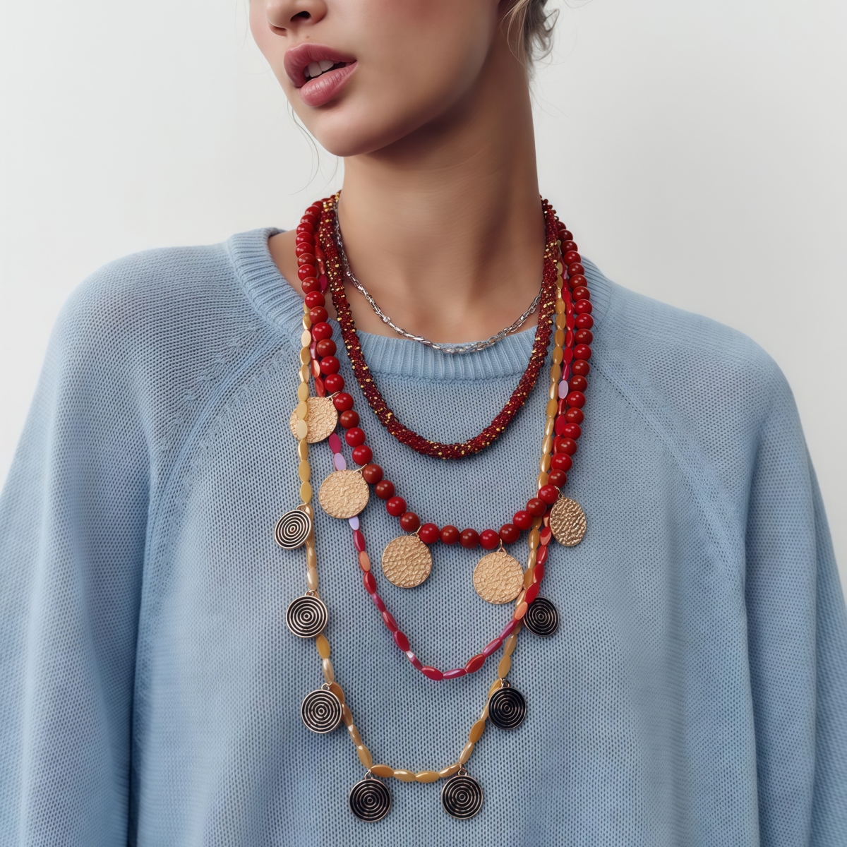 Vintage Collectible Coins - Pack Of Beaded Neckalce For Women