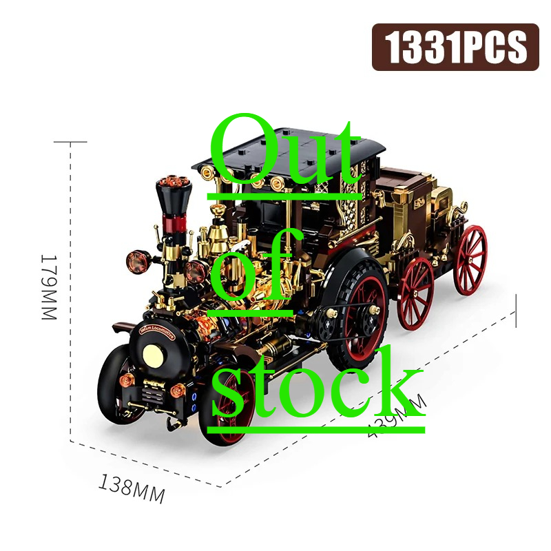 Vintage Collectible Cars - Creative 1331Pcs Vintage Mechanical Steam Car