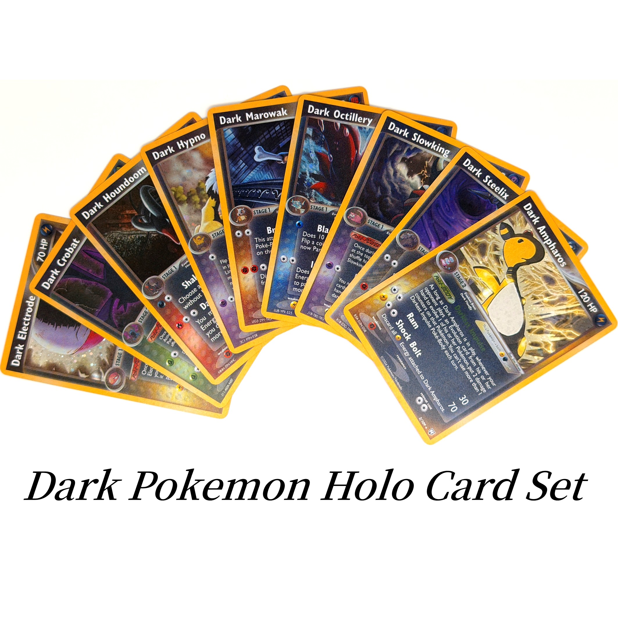 9PCS Pokemon Dark Proxy Cards  – обзор и цена Vintage Pokemon Collectible