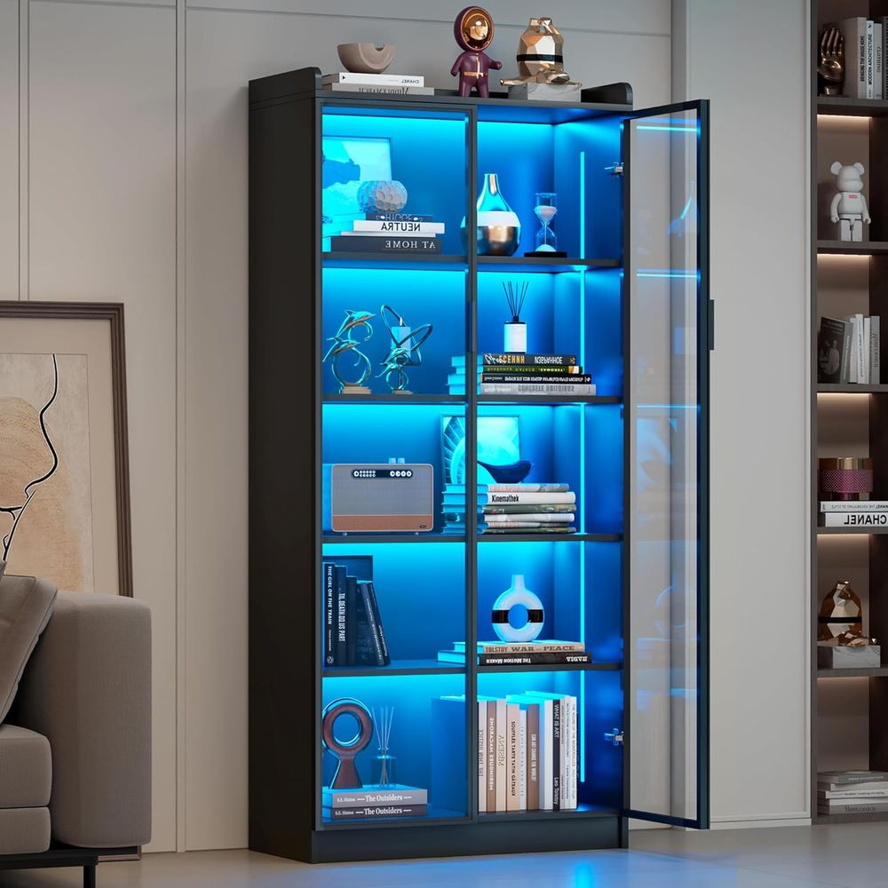 65 Glass Curio Cabinet with 5- – обзор и цена Collectible Collection