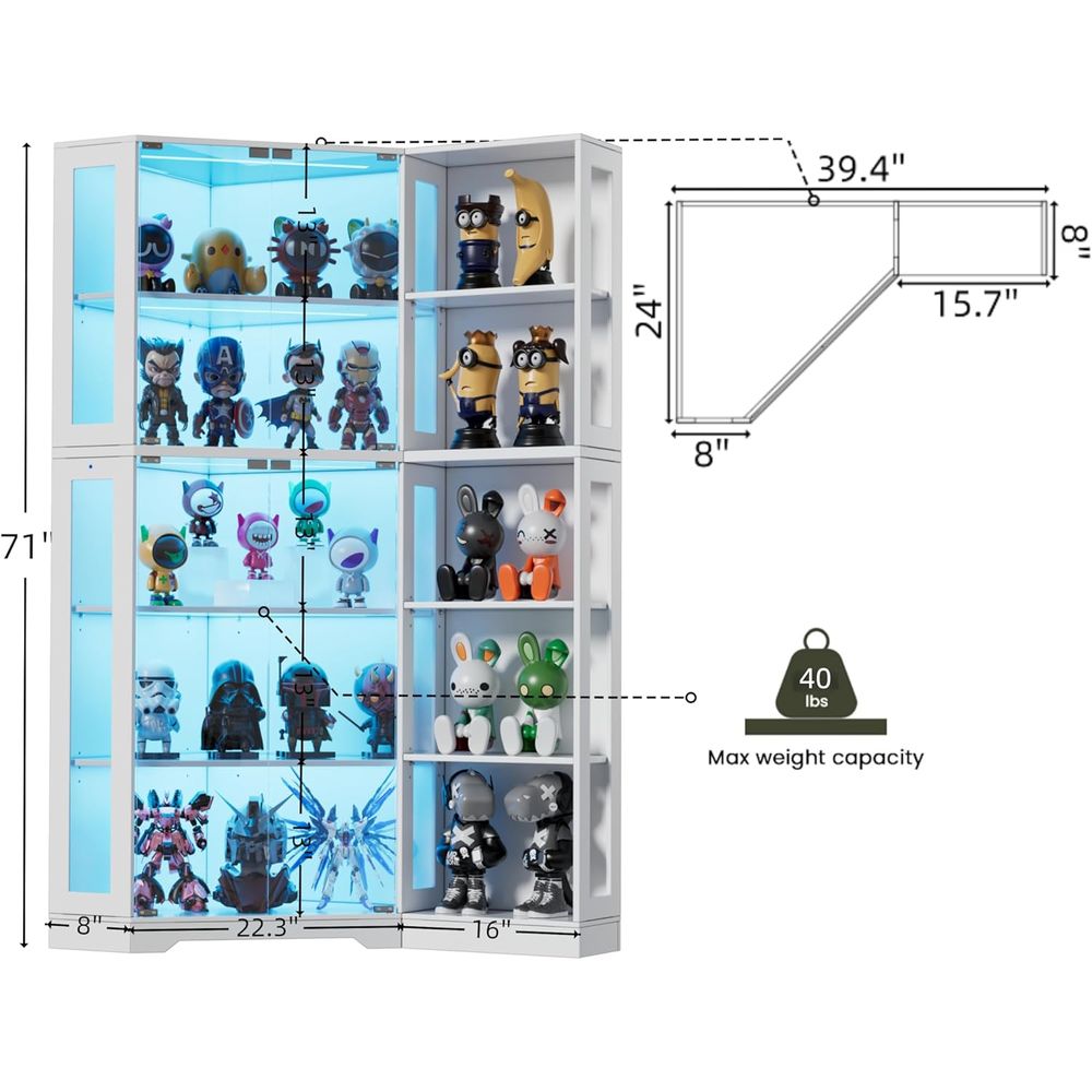 5-Tier Glass Display Cabinet w – обзор и цена Collectible Collection