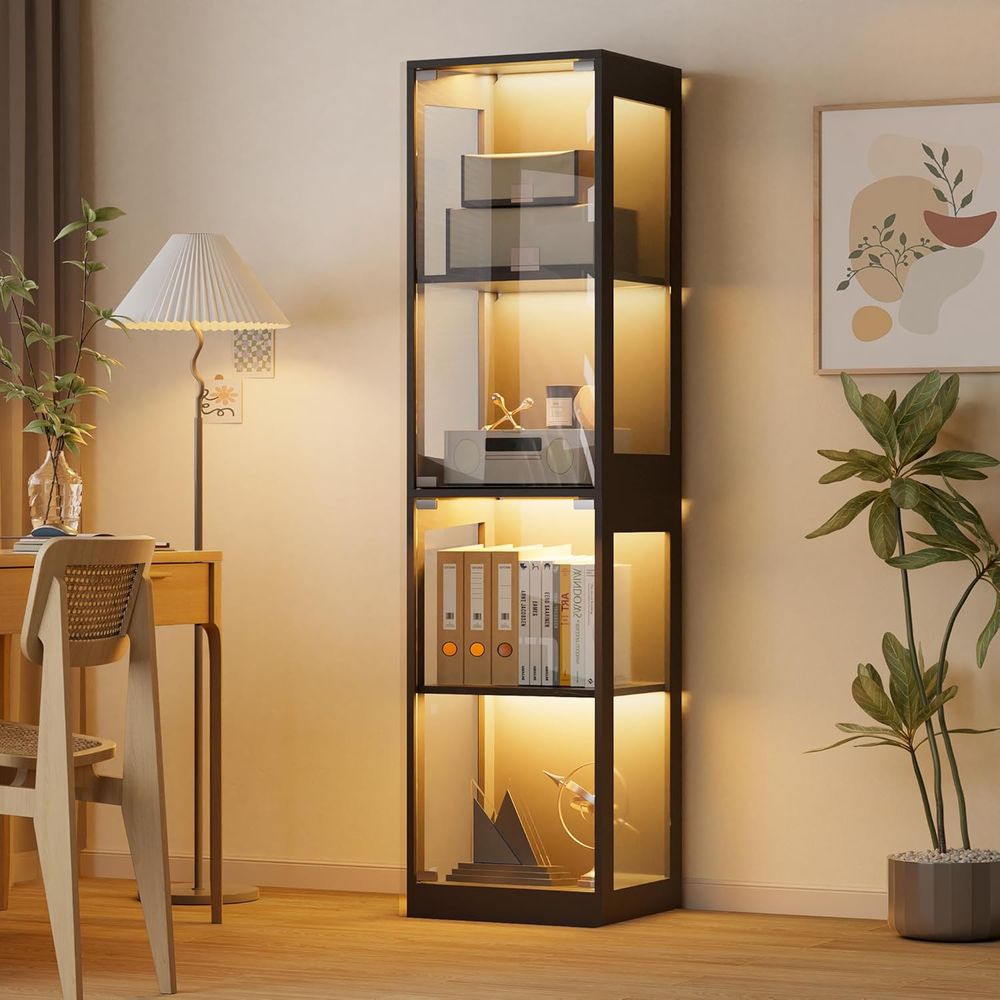 4-Tier Glass Display Cabinet w – обзор и цена Collectible Collection