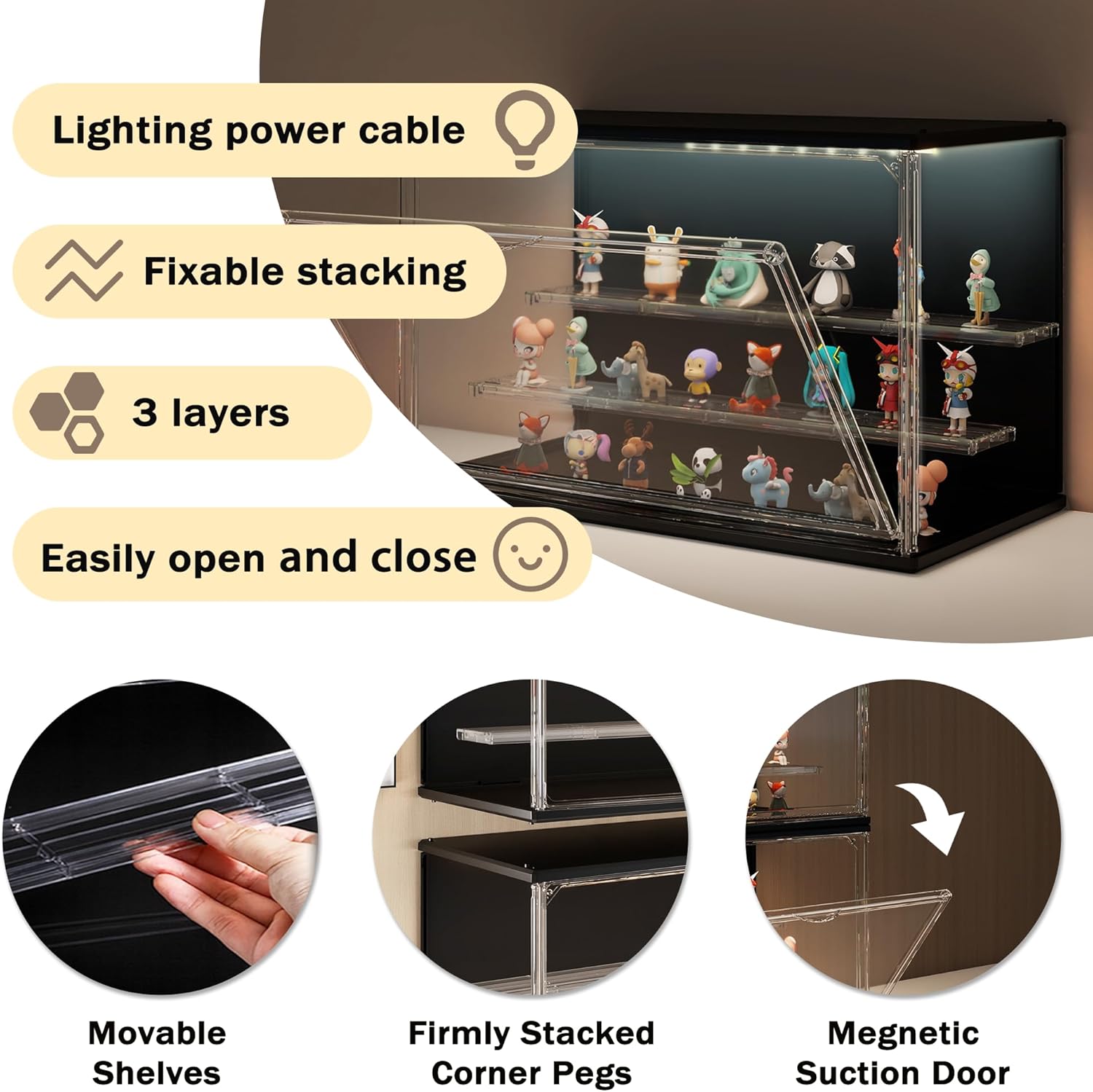 3-Tier Stackable LED Display C – обзор и цена Collectible Collection